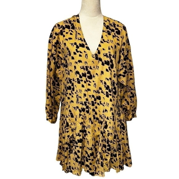 Anine Bing Peyton Painterly Leo Peyton Mini Dress Small S - Picture 3 of 16